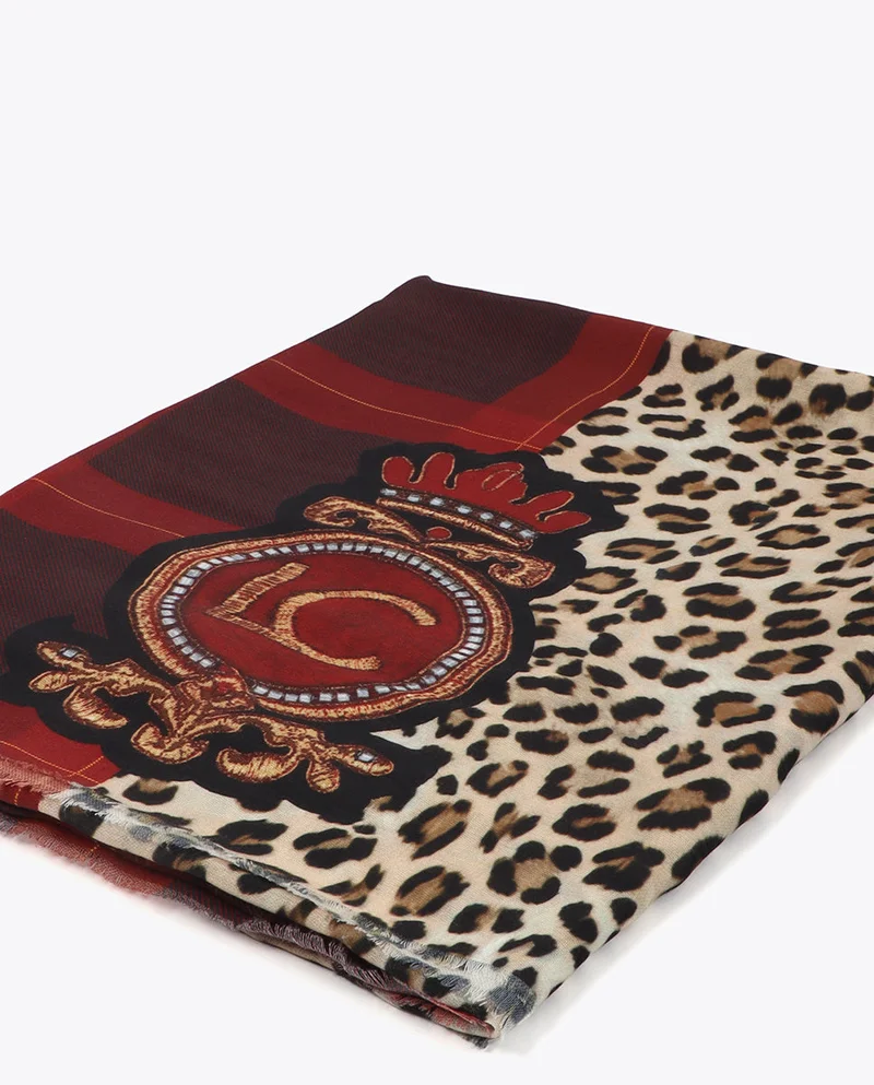 لولا كساديمونت Animal Print and Tartan Scarf